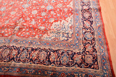 Mahal Red Hand Knotted 100 X 149  Area Rug 100-76335 Image 12