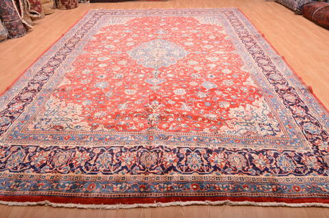 Mahal Red Hand Knotted 100 X 149  Area Rug 100-76335 Image 1
