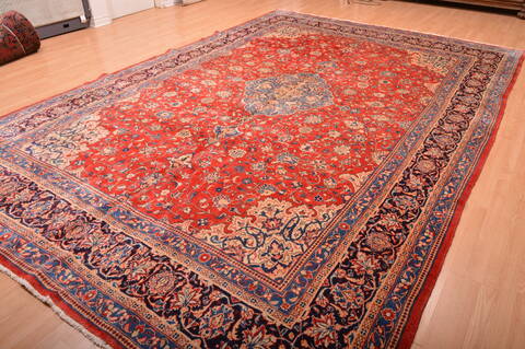 Mahal Red Hand Knotted 100 X 149  Area Rug 100-76335 Image 5