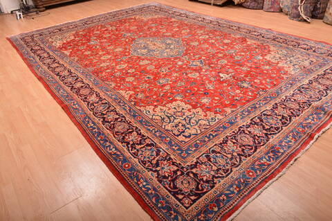 Mahal Red Hand Knotted 100 X 149  Area Rug 100-76335 Image 6