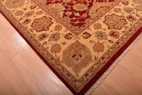 Jaipur Red Hand Knotted 123 X 179  Area Rug 100-76336 Image 12