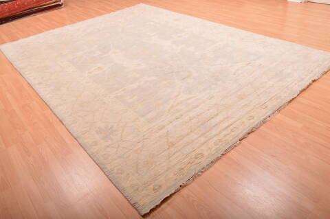 Oushak Grey Hand Knotted 88 X 1111  Area Rug 100-76388 Image 12
