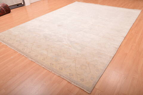 Oushak Grey Hand Knotted 88 X 1111  Area Rug 100-76388 Image 14