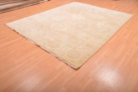 Oushak Beige Hand Knotted 82 X 100  Area Rug 100-76390 Image 14
