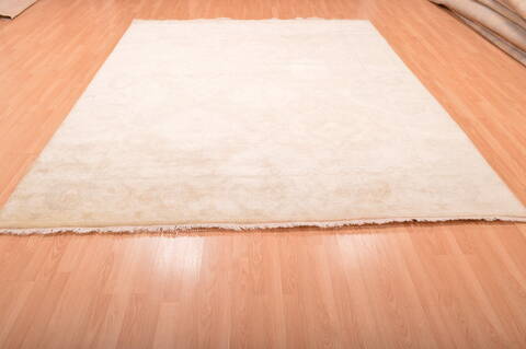 Oushak Beige Hand Knotted 82 X 100  Area Rug 100-76390 Image 16