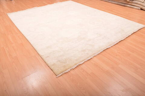 Oushak Beige Hand Knotted 82 X 100  Area Rug 100-76390 Image 17