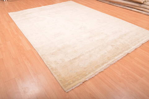 Oushak Beige Hand Knotted 75 X 103  Area Rug 100-76391 Image 12