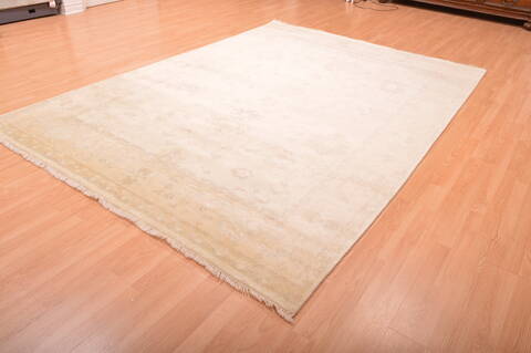 Oushak Beige Hand Knotted 75 X 103  Area Rug 100-76391 Image 13