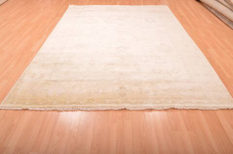 Oushak Beige Hand Knotted 75 X 103  Area Rug 100-76391 Image 4
