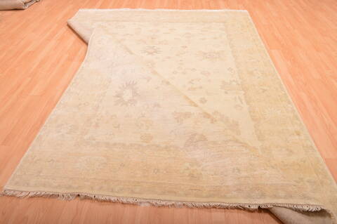Oushak Beige Hand Knotted 75 X 103  Area Rug 100-76391 Image 9