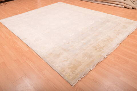 Oushak Beige Hand Knotted 710 X 100  Area Rug 100-76394 Image 16