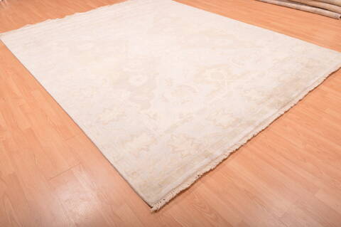 Oushak Beige Hand Knotted 711 X 911  Area Rug 100-76395 Image 16
