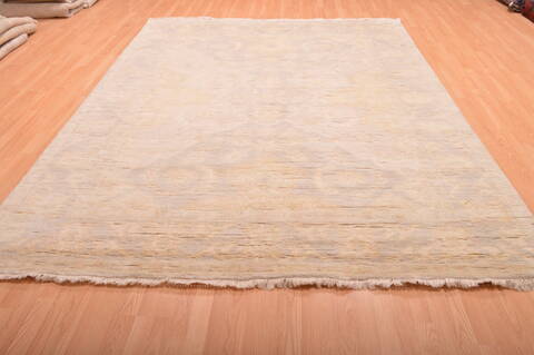 Oushak Beige Hand Knotted 711 X 911  Area Rug 100-76395 Image 1
