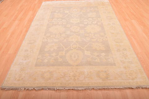 Oushak Grey Hand Knotted 58 X 711  Area Rug 100-76397 Image 1