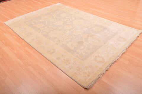 Oushak Grey Hand Knotted 58 X 711  Area Rug 100-76397 Image 3
