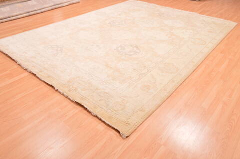 Oushak Beige Hand Knotted 89 X 118  Area Rug 100-76400 Image 12