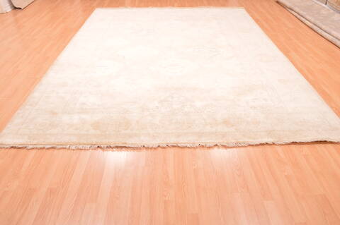 Oushak Beige Hand Knotted 89 X 118  Area Rug 100-76400 Image 14