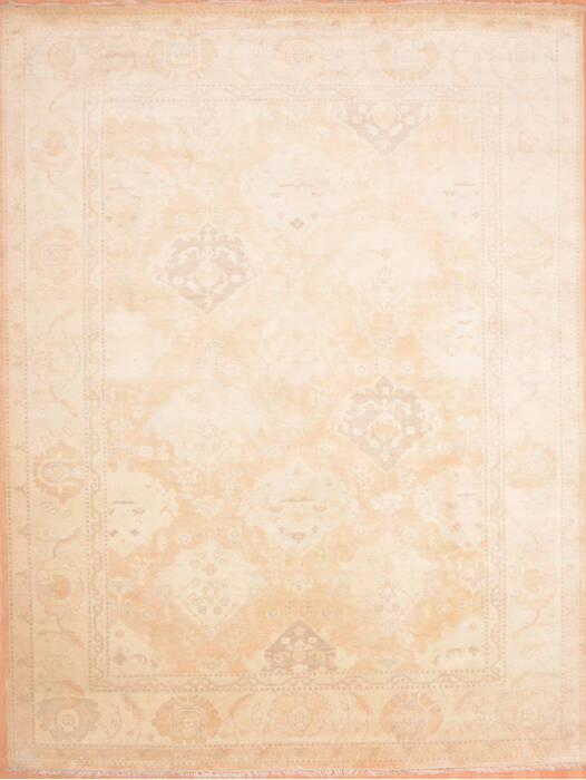 Oushak Beige Hand Knotted 89 X 118  Area Rug 100-76400 Image 0
