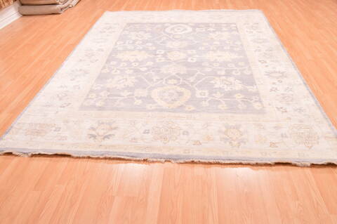 Oushak Grey Hand Knotted 80 X 911  Area Rug 100-76402 Image 1