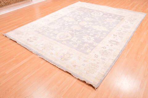 Oushak Grey Hand Knotted 80 X 911  Area Rug 100-76402 Image 2