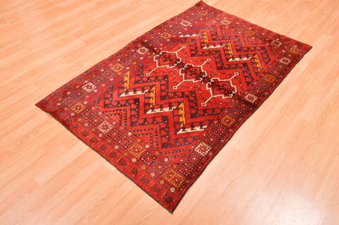 Kunduz Red Hand Knotted 34 X 54  Area Rug 100-76416 Image 2