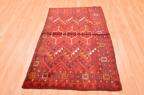 Kunduz Red Hand Knotted 34 X 54  Area Rug 100-76416 Image 4