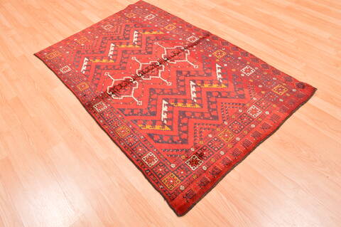 Kunduz Red Hand Knotted 34 X 54  Area Rug 100-76416 Image 6