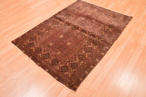 Baluch Brown Hand Knotted 38 X 57  Area Rug 100-76418 Image 6