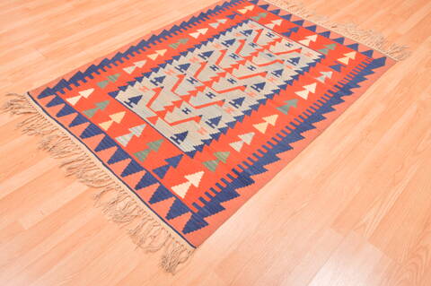 Kilim Red Hand Knotted 311 X 56  Area Rug 100-76437 Image 1