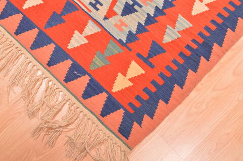 Kilim Red Hand Knotted 311 X 56  Area Rug 100-76437 Image 3