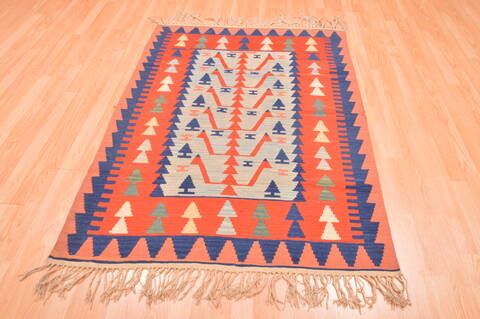 Kilim Red Hand Knotted 311 X 56  Area Rug 100-76437 Image 5
