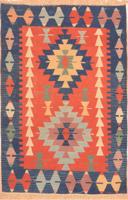 Kilim Red Hand Knotted 38 X 57  Area Rug 100-76439 Image 0