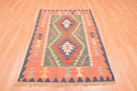 Kilim Green Hand Knotted 311 X 59  Area Rug 100-76442 Image 5