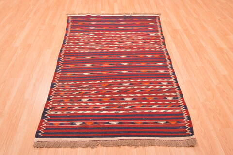 Kilim Red Hand Knotted 39 X 61  Area Rug 100-76443 Image 1