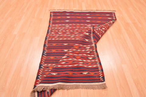 Kilim Red Hand Knotted 39 X 61  Area Rug 100-76443 Image 3