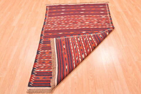 Kilim Red Hand Knotted 39 X 61  Area Rug 100-76443 Image 4