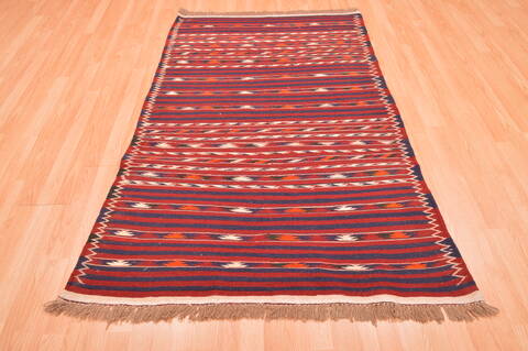 Kilim Red Hand Knotted 39 X 61  Area Rug 100-76443 Image 5