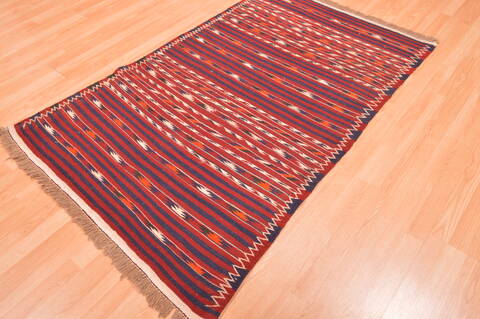 Kilim Red Hand Knotted 39 X 61  Area Rug 100-76443 Image 6