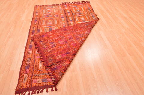 Kilim Red Hand Knotted 47 X 710  Area Rug 100-76446 Image 6