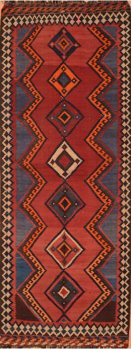 Kilim Red Runner Hand Knotted 51 X 136  Area Rug 100-76447 Image 0