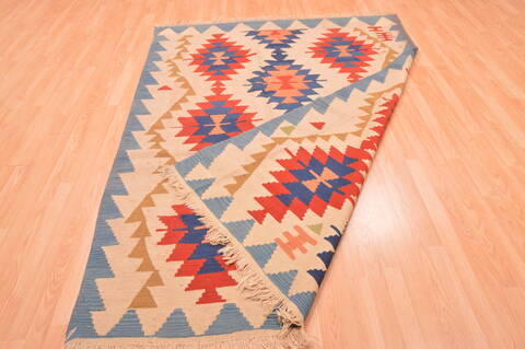Kilim Blue Hand Knotted 51 X 83  Area Rug 100-76448 Image 2