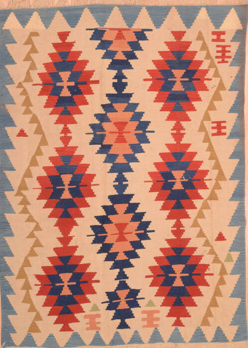 Kilim Blue Hand Knotted 51 X 83  Area Rug 100-76448 Image 0