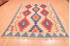 Kilim Blue Hand Knotted 51 X 83  Area Rug 100-76448 Thumb 4