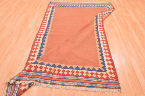 Kilim Beige Hand Knotted 48 X 90  Area Rug 100-76450 Image 2