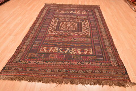 Kilim Brown Hand Knotted 57 X 88  Area Rug 100-76455 Image 1