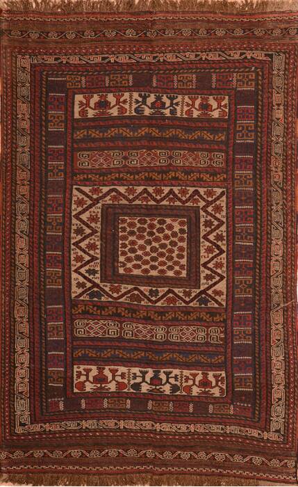 Kilim Brown Hand Knotted 57 X 88  Area Rug 100-76455 Image 0