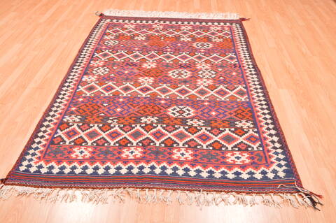 Kilim Red Hand Knotted 47 X 68  Area Rug 100-76458 Image 1