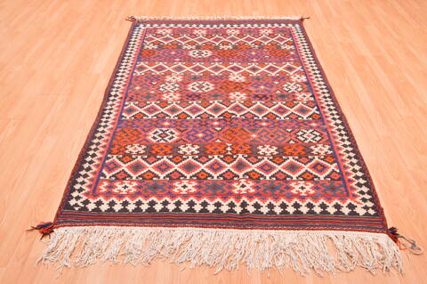 Kilim Red Hand Knotted 47 X 68  Area Rug 100-76458 Image 2
