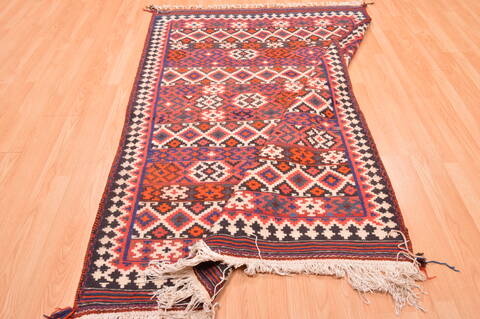 Kilim Red Hand Knotted 47 X 68  Area Rug 100-76458 Image 4