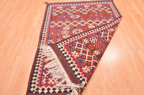 Kilim Red Hand Knotted 47 X 68  Area Rug 100-76458 Image 5